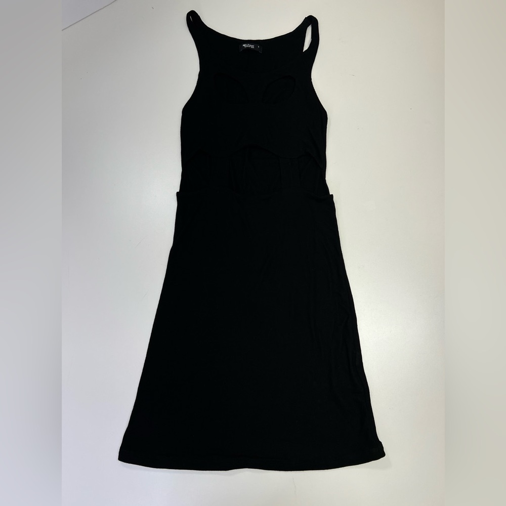 REVOLVE Michael Lauren Dress Black Ribbed Knit Cut Out Sample Size Small NEW - Picture 9 of 12